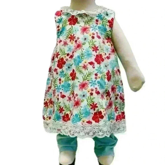 Little Me Other - Little Me Child Size 18 Months MultiColor Flamingo Two-Piece Outfit